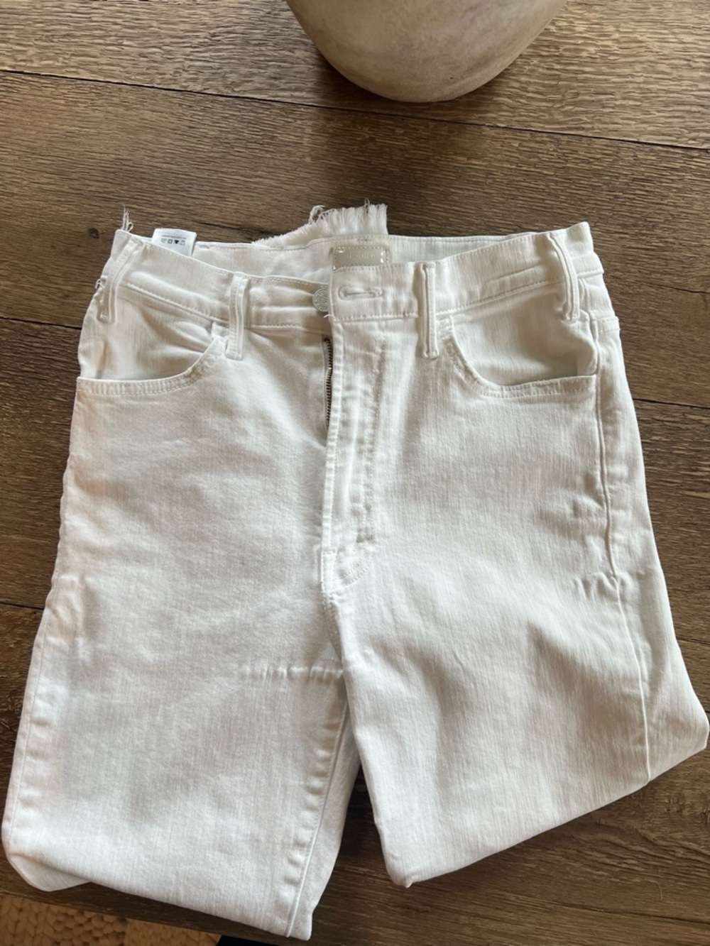 MOTHER White Hustler Ankle Fray Pants - Picture 3 of 8